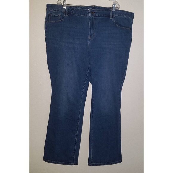 Old Navy Blue Jeans Denim Pants Kicker Boot Cut Women's 24 Plus Long - Picture 1 of 9
